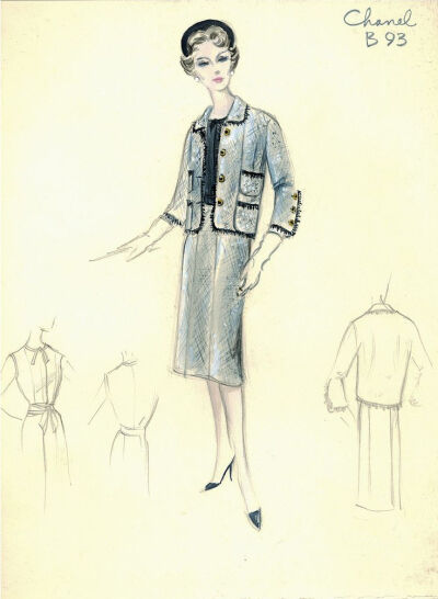 Chanel 1960 | Vintage CHANEL fashion sketches from the 1950s and 1960s