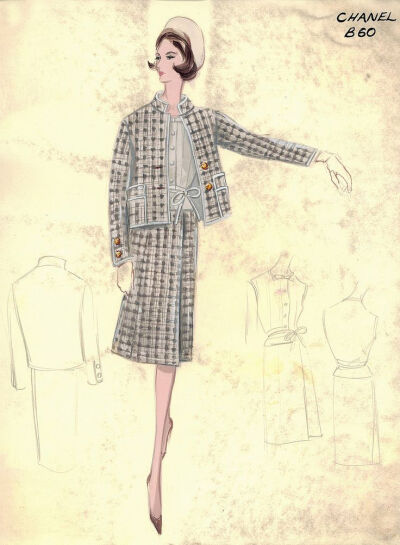 Chanel 1960 | Vintage CHANEL fashion sketches from the 1950s and 1960s