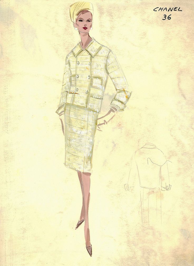 Chanel 1960 | Vintage CHANEL fashion sketches from the 1950s and 1960s