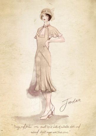 The Great Gatsby (2013) | Designer Catherine Martin's sketch of Elizabeth Debicki's Jordan Baker