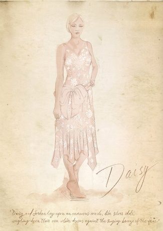 The Great Gatsby (2013) | Designer Catherine Martin's sketch of Carey Mulligan's Daisy Buchanan