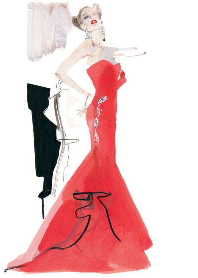 Fashion illustrations by David Downton