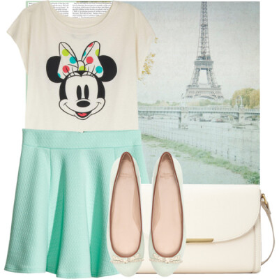 A fashion look from April 2014 featuring H&amp;amp;M skirts, Zara flats and Forever 21 shoulder bags. Browse and shop related looks.