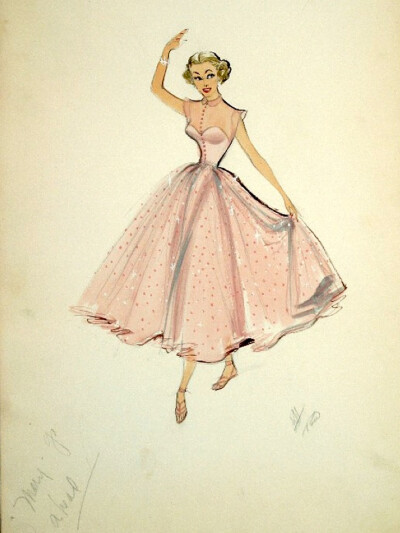 Edith Head sketch for Marge Champion in Mr. Music (1950)