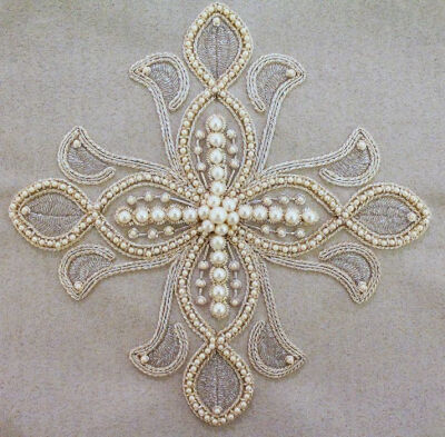 Russian ecclesiastical embroidery. Pearl embroidery, metal threads.