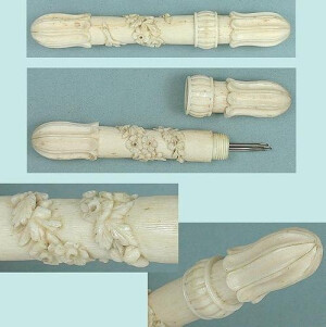 Gorgeous Antique Carved Bone Needle Case * French - Possibly Dieppe * Circa 1850 | eBay