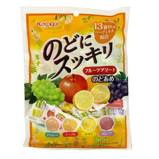 日本原装进口休闲零食品糖果春日井水果味清凉薄荷糖润喉糖110克