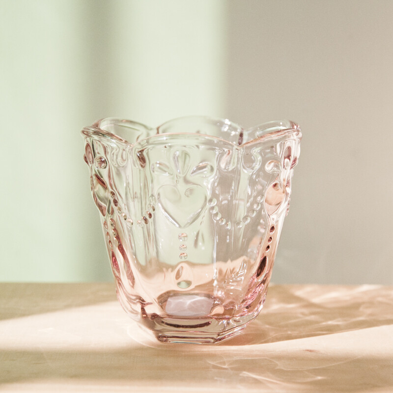 zakka 杂货 欧式浮雕玻璃杯 水杯酒杯 甜品杯子 出口日本