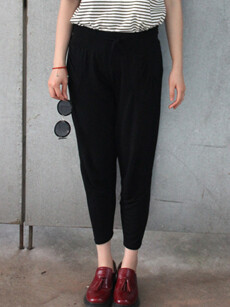 情侣夏装薄款运动裤韩版显瘦裤子潮小脚裤哈伦裤长裤棉女裤e