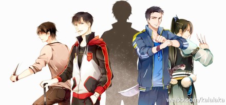 十区的新版头图，这边也发一下，从左到友依次是叶凡、叶修、顾老师、萧老板w