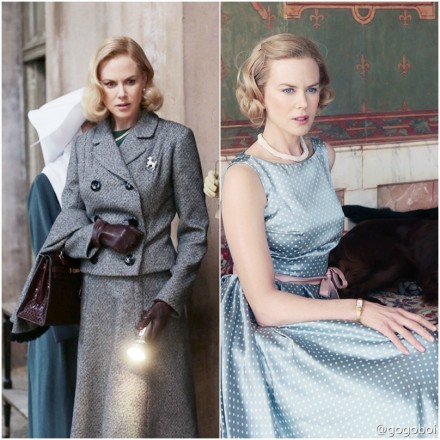 Nicole Kidman主演的《Grace of Monaco》6月20日将在大陆上映。为了还原上世纪最优雅的时尚经典之一Grace Kelly，剧组翻遍档案设计戏服，还动员了半个时尚界：Dior重做了1961年的复古西装，Chanel贡献了2012秋冬高定系列套装，丝巾包包来自Hermès，珠宝是Cartier的……让两个时代的典雅女神成功合体。