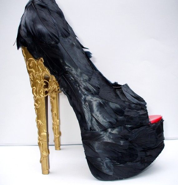 alexander mcqueen &amp;quot;tribute&amp;quot; feather shoes by . alafemme on Etsy. This is not an original Alexander Mcqueen