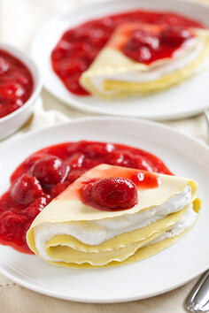 Strawberry and Cream Crepes