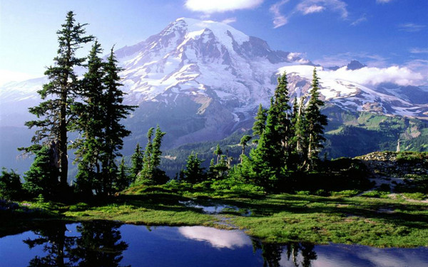 美國華盛頓州的瑞尼爾山倒可以體驗「裂天美景」，而且還是季節限定喔！ 瑞尼爾山海拔4392公尺，還是座層狀活火山，被列為世界最危險的火山之一，因為瑞尼爾火山擁有龐大冰川，弱勢噴發，極有可能引發火山泥流，威脅到整個浦亞魯普河山谷，犧牲與損失將不可計量。