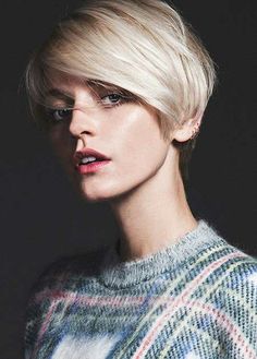 Super Short Haircut with Side Swept Hair