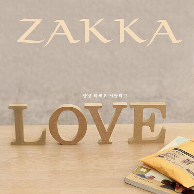 zakka 木质英文字母 家居摆设 拍摄道具 diy 创意装饰 单个价