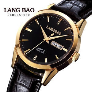 瑞士手表男士手表正品郎宝超薄男士商务手表精钢手表石英表 男表的图片