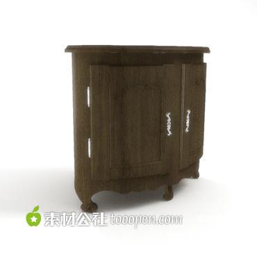 欧式复古实木家具3D柜子模型