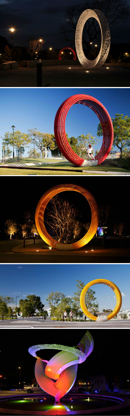 #品.创意#澳大利亚艺术家Stuart绿色创造了各种各样的雕塑灵感的陶瓷生产的目的是要进入一个空的园景网站正在开发任何建筑物之前。