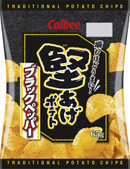日本进口零食 卡乐比 坚脆薯片 黑胡椒味薯片 低温直火釜炒 65g
