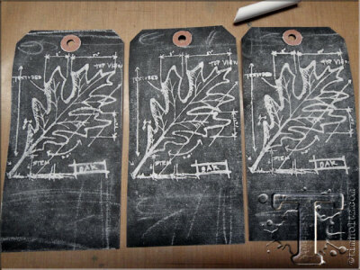 step 11: repeat previous steps for all 3 tags. note: if you wipe over these tags with a cloth vs. your hand, most of the chalk will be removed so just use your hands. also, this is a chalkboard look…