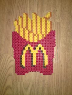 Mc Donald´s french fries hama perler beads by Rosa Madde