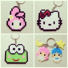 Sanrio characters keyring perler beads by 9iftmepls