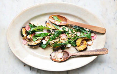 Squash and Farro Salad with Tahini Vinaigrette