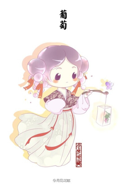 夏天到了，有水果吃了！因为夏至要到了就画了荔枝妹妹~然后就有了西瓜妹妹，再然后就……有了九宫格。大家食用愉快哦~ #汉服# #水果拟人#