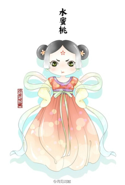 夏天到了，有水果吃了！因为夏至要到了就画了荔枝妹妹~然后就有了西瓜妹妹，再然后就……有了九宫格。大家食用愉快哦~ #汉服# #水果拟人#