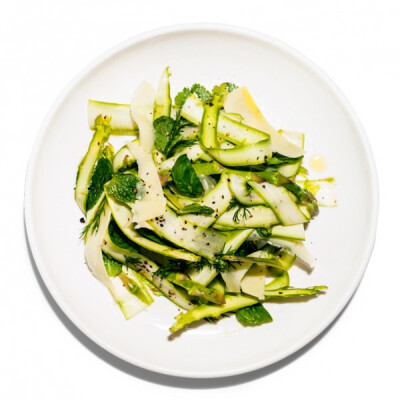 Asparagus Salad with Gruyère and Herbs Any herbs you have on hand will do for this quick, delicious salad.