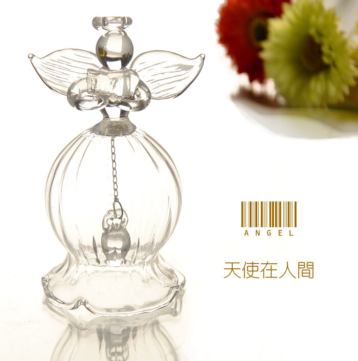 TS031花朵祈福天使家居摆件 客厅风铃 玻璃工艺品 生日礼品小物件