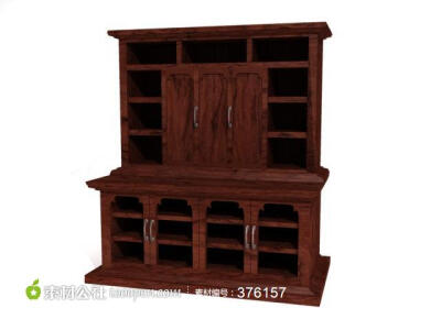 欧式家具模型豪华实木柜子3D模型