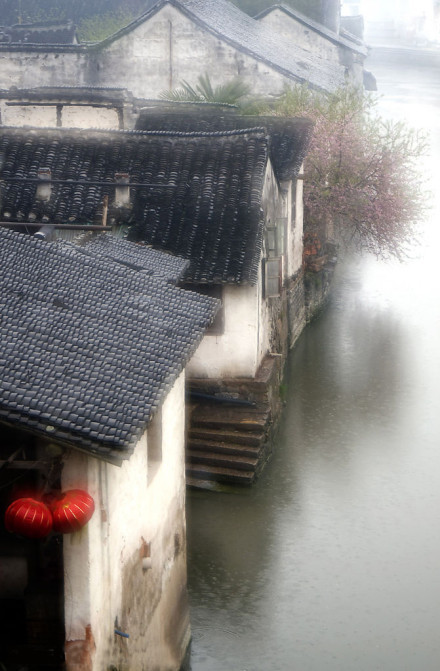 连连春雨几黄昏，溪岸人家水近门。借部人家水曾落，竹林枝上看风痕。...... 宋.汪若楫《久雨》