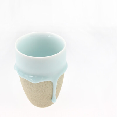 日式家居美学创意水杯子 影青流釉手杯 文艺陶瓷杯 磨砂复古杯子