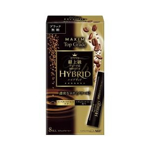 日本进口零食AGFMaxim特级HYBRID特浓无糖速溶咖啡8支入16g