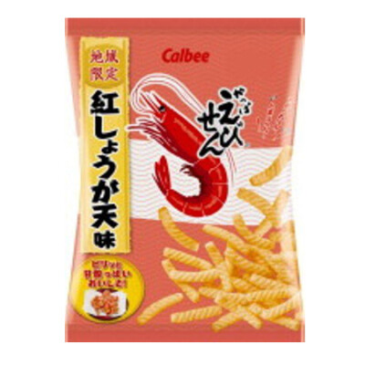 日本进口零食卡乐比CALBEE 关西红姜味虾条70g