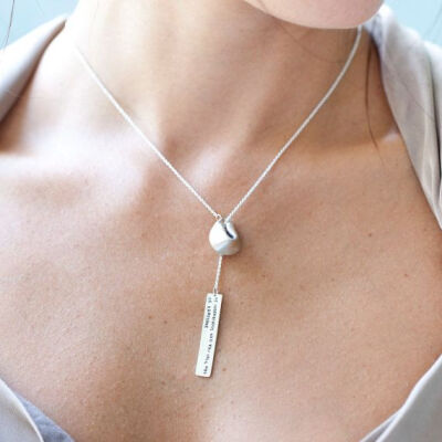 Necklace | Christina Kober. &amp;quot;Fortune Cookie&amp;quot; Sterling silver hand formed cookie and stamped fortune message.