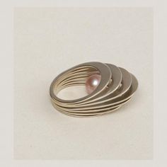 Ring | Lia Di Gregorio Gioielli. &amp;quot;Mobile, No 2&amp;quot;. 18k white gold and pink toned pearl