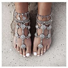 Happy feet in Forever Soles barefoot sandals + Lost Lover anklets