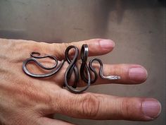 Ring | Shinji Nakaba. &amp;quot;Le serpent noir&amp;quot;. Carved and forged steel.