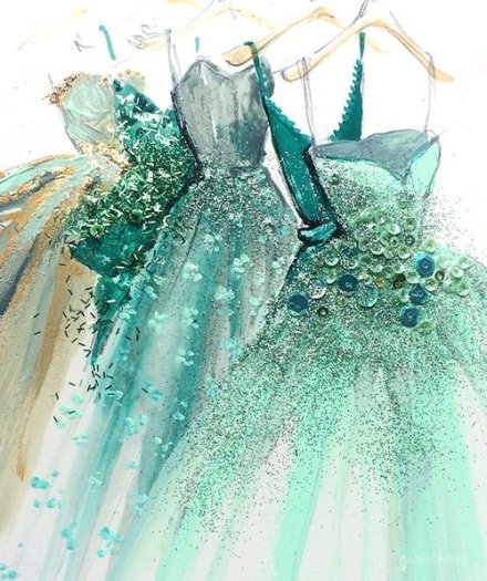 华丽的服装手绘图，好像在看一场纸上的时装秀。赞！ | by：Marangoni