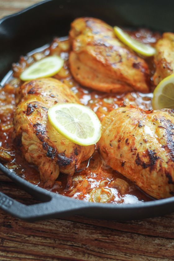 South African Piri Piri Chicken (chicken simmered in a spiced lemon-onion sauce).