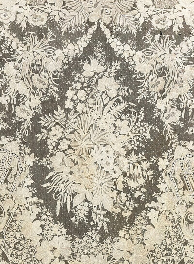 detail of Brussels needle lace motif...from shawl...late 19th century