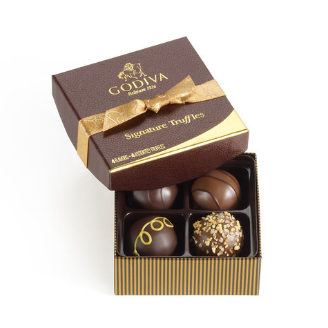 美国进口 Godiva 高迪瓦经典松露巧克力礼盒 4粒 13年冬 现货