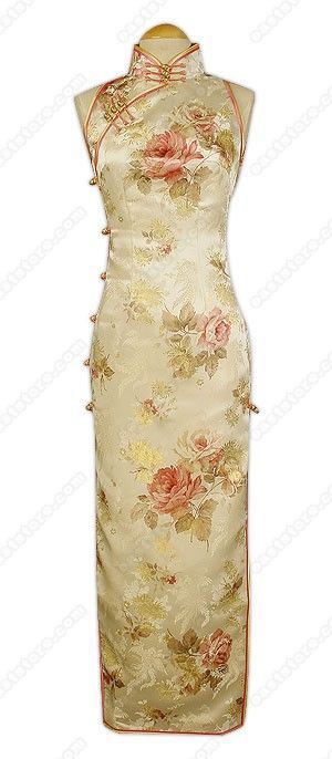 Shanghai Cheongsam - Gui Peony Patterned Brocade Cheongsam : EastStore.com