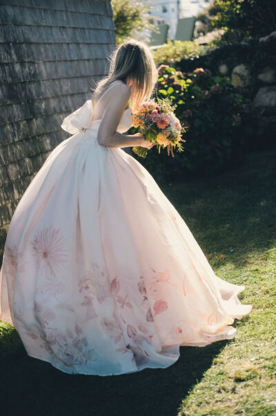 Watercoloured Wedding Gown