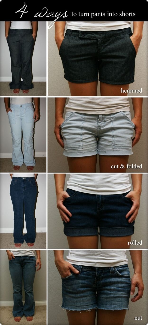 And here’s how you turn pants into shorts. | Community Post: 32 Creative Life Hacks Every Girl Should Know