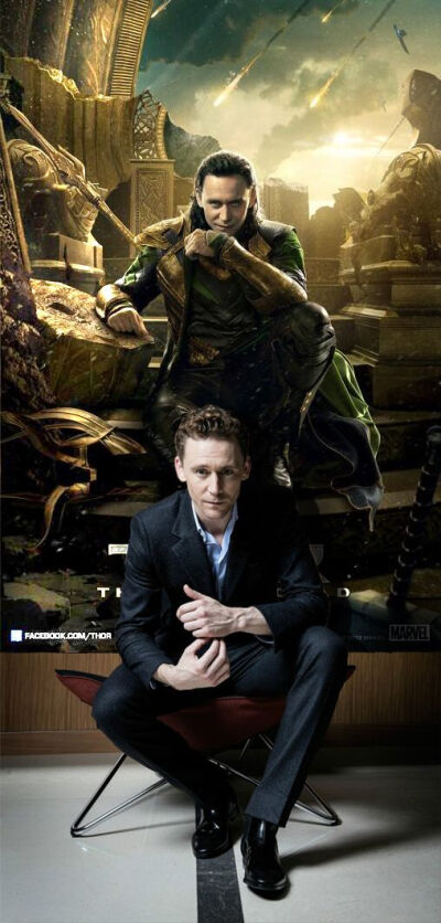 Tom and his alter ego, Loki... Too much awesomeness in one photo!