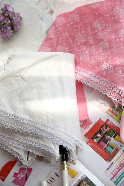 日本小巧创意弯柄晴雨伞叠蕾丝防紫外线太阳伞遮阳伞超强防晒